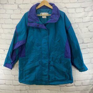 Columbia Sportswear Gizzmo Vintage Jacket Womens Sz L Large Blue Purple